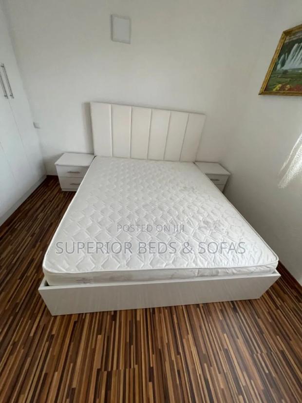 White Panel Headboard Bed Size 4 by 6 - main view