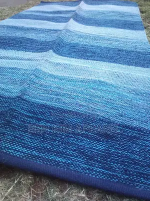 Light and Dark Blue Stripes Pure Cotton Rugs 120cm by 180cm