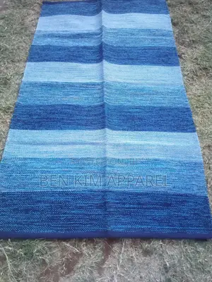 Light and Dark Blue Stripes Pure Cotton Rugs 120cm by 180cm