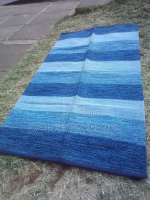 Light and Dark Blue Stripes Pure Cotton Rugs 120cm by 180cm