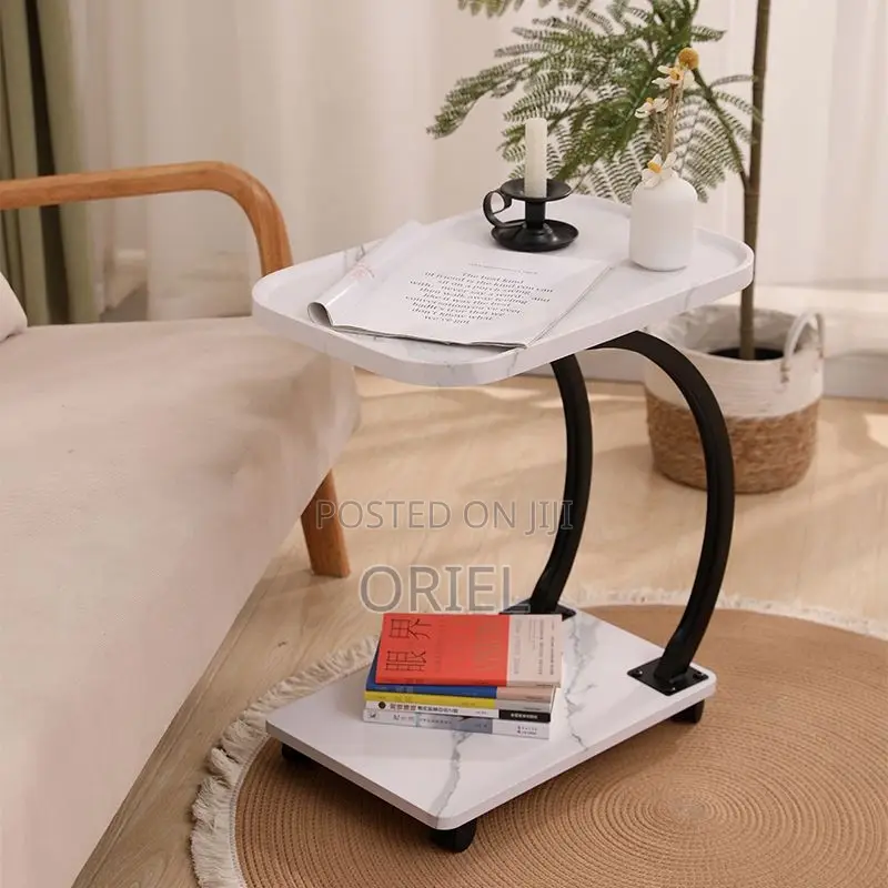 Side Table : Modern Marble C-Shaped Side Table