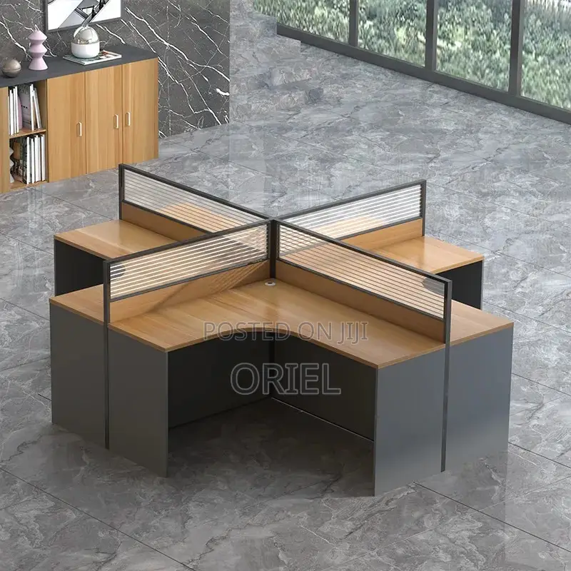 Office Workstation : 4-Way Curved Office Workstation