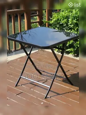 Home Table; Square Glass Top Folding Coffee Table For Home And Patio