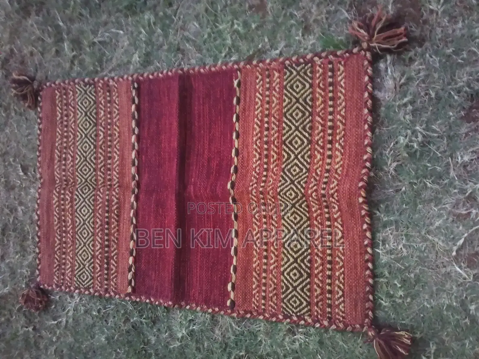 Red Pure Cotton Rug 90cms by 60cms