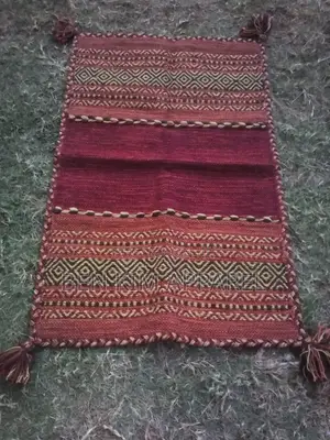 Red Pure Cotton Rug 90cms by 60cms