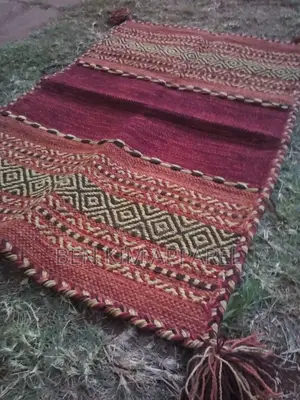 Red Pure Cotton Rug 90cms by 60cms