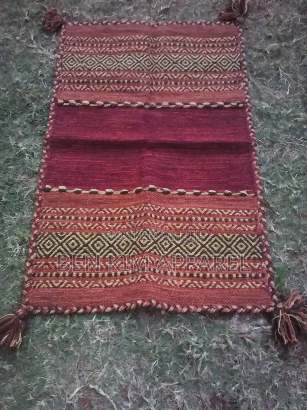 Red Pure Cotton Rug 90cms by 60cms