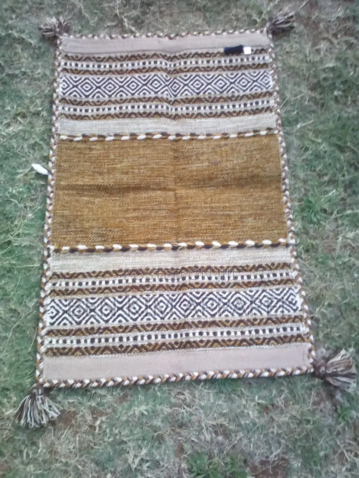Brown Gold Pure Cotton Rugs 120cm by 180cms