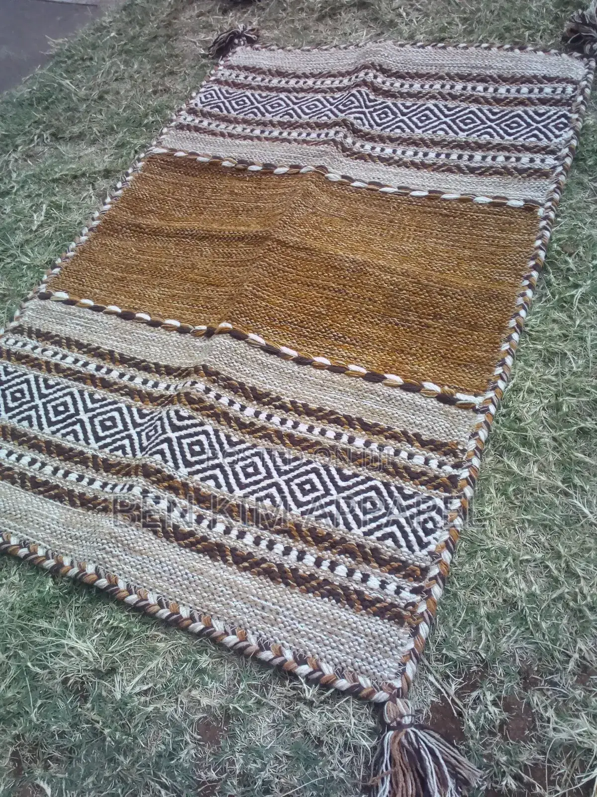 Brown Gold Pure Cotton Rugs 120cm by 180cms