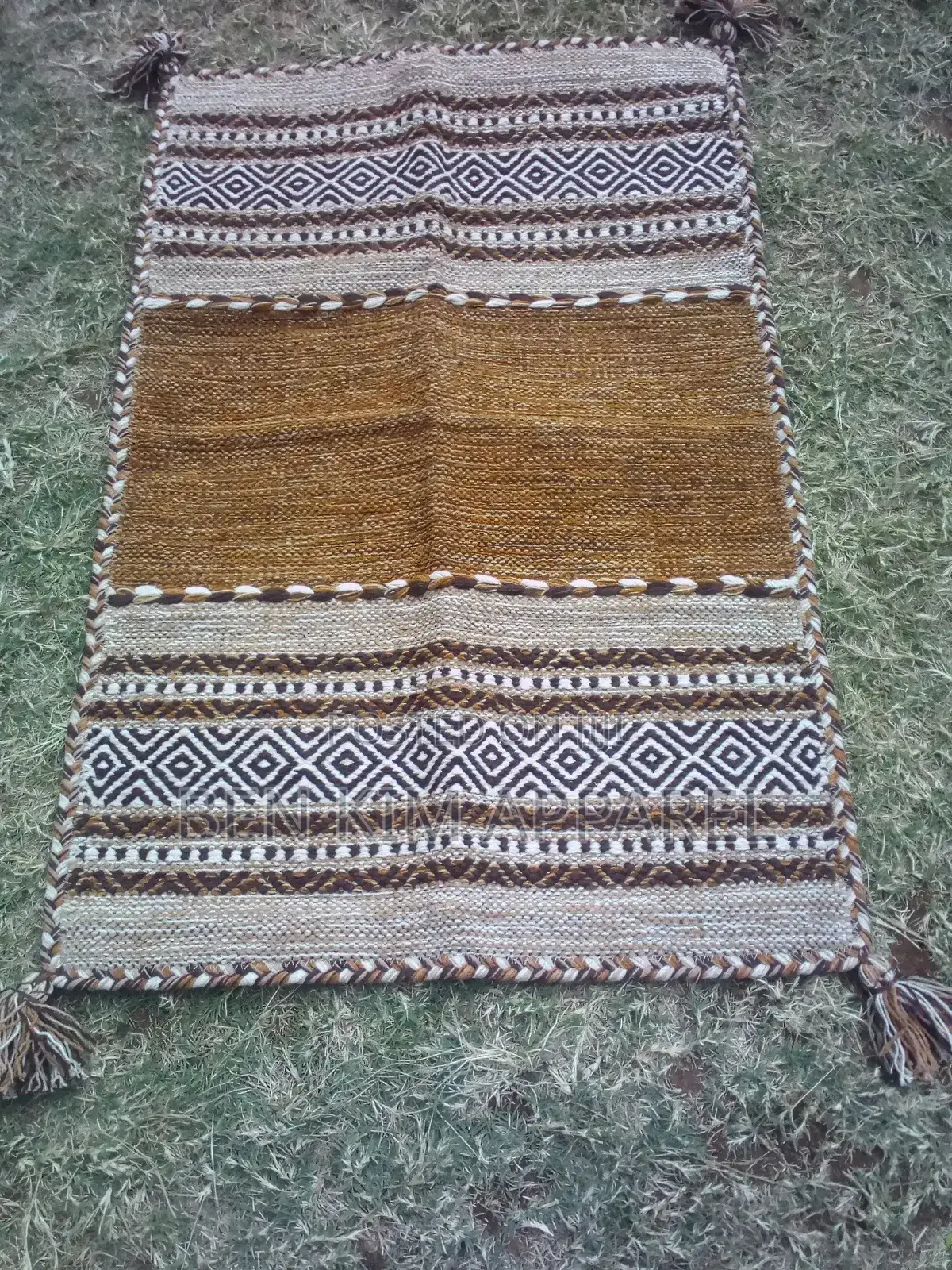 Brown Gold Pure Cotton Rugs 120cm by 180cms