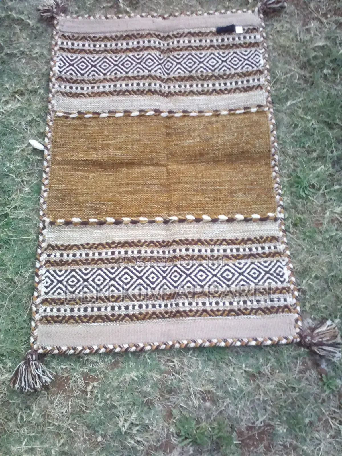 Brown Gold Pure Cotton Rugs 120cm by 180cms