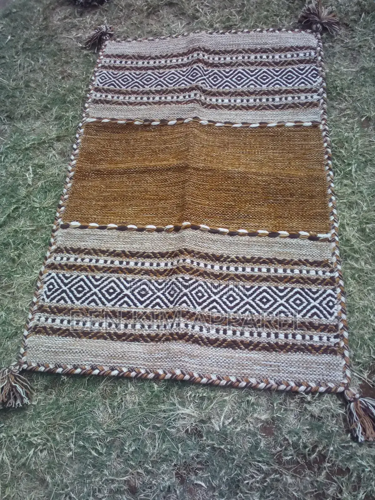 Brown Gold Pure Cotton Rugs 120cm by 180cms