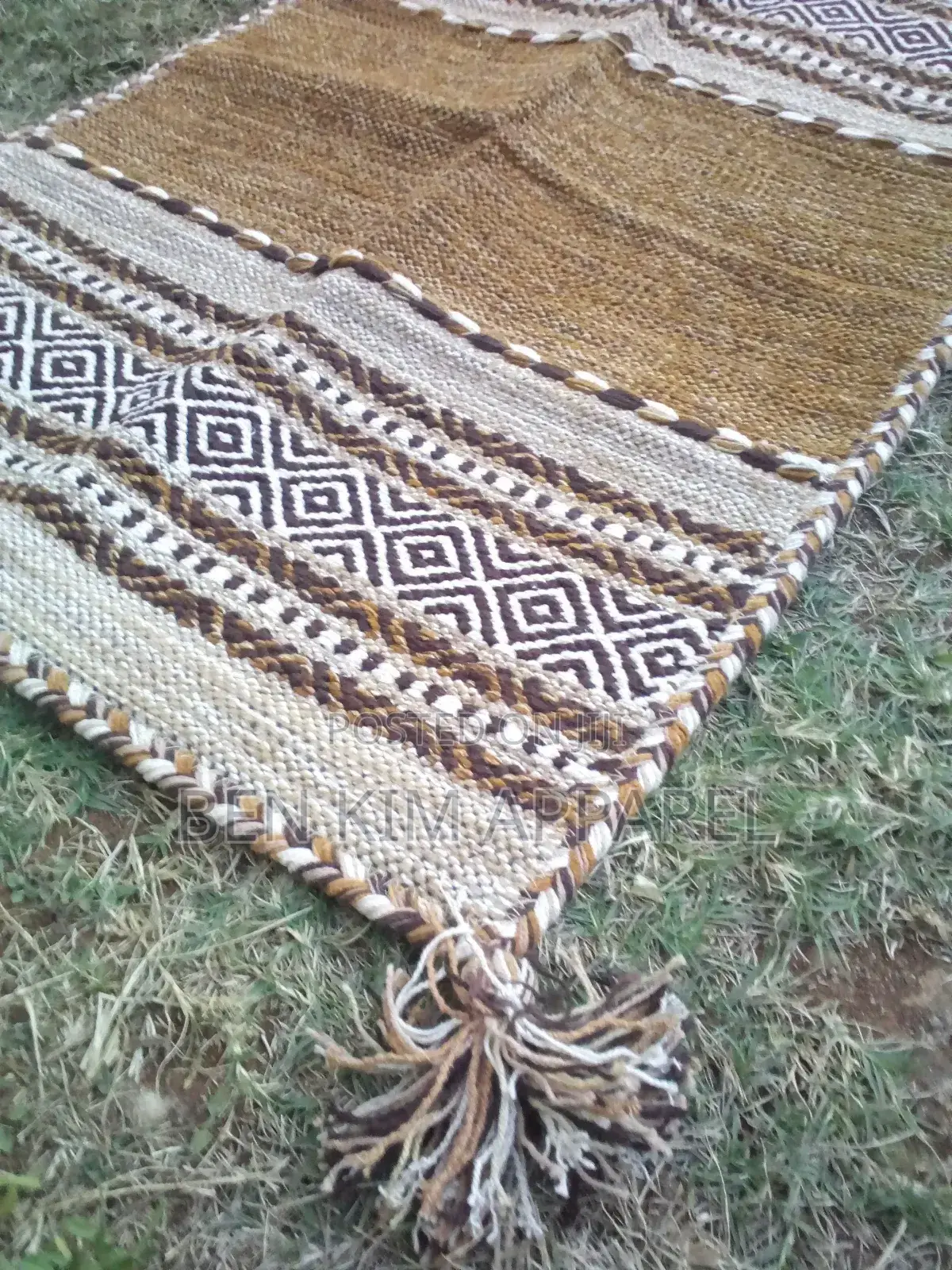Brown Gold Pure Cotton Rugs 120cm by 180cms