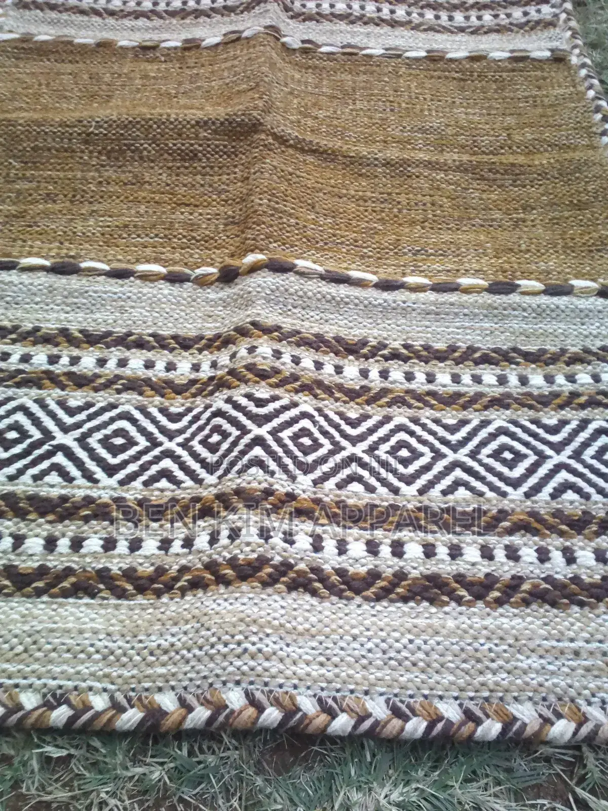 Brown Gold Pure Cotton Rugs 120cm by 180cms