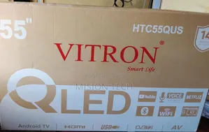 Vitron 55" Qled Smart Android Tv, Model Htc55qus* 
