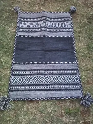 Black and Grey Pure Cotton Rugs 120cm by 180cm at 13000sh