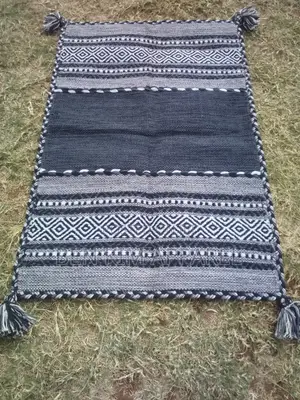 Black and Grey Pure Cotton Rugs 120cm by 180cm at 13000sh
