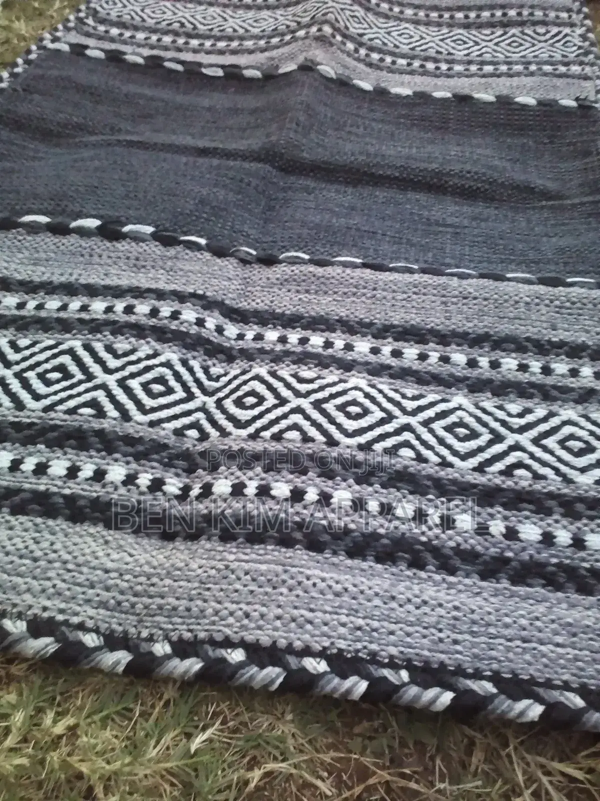 Black and Grey Pure Cotton Rugs 120cm by 180cm at 13000sh