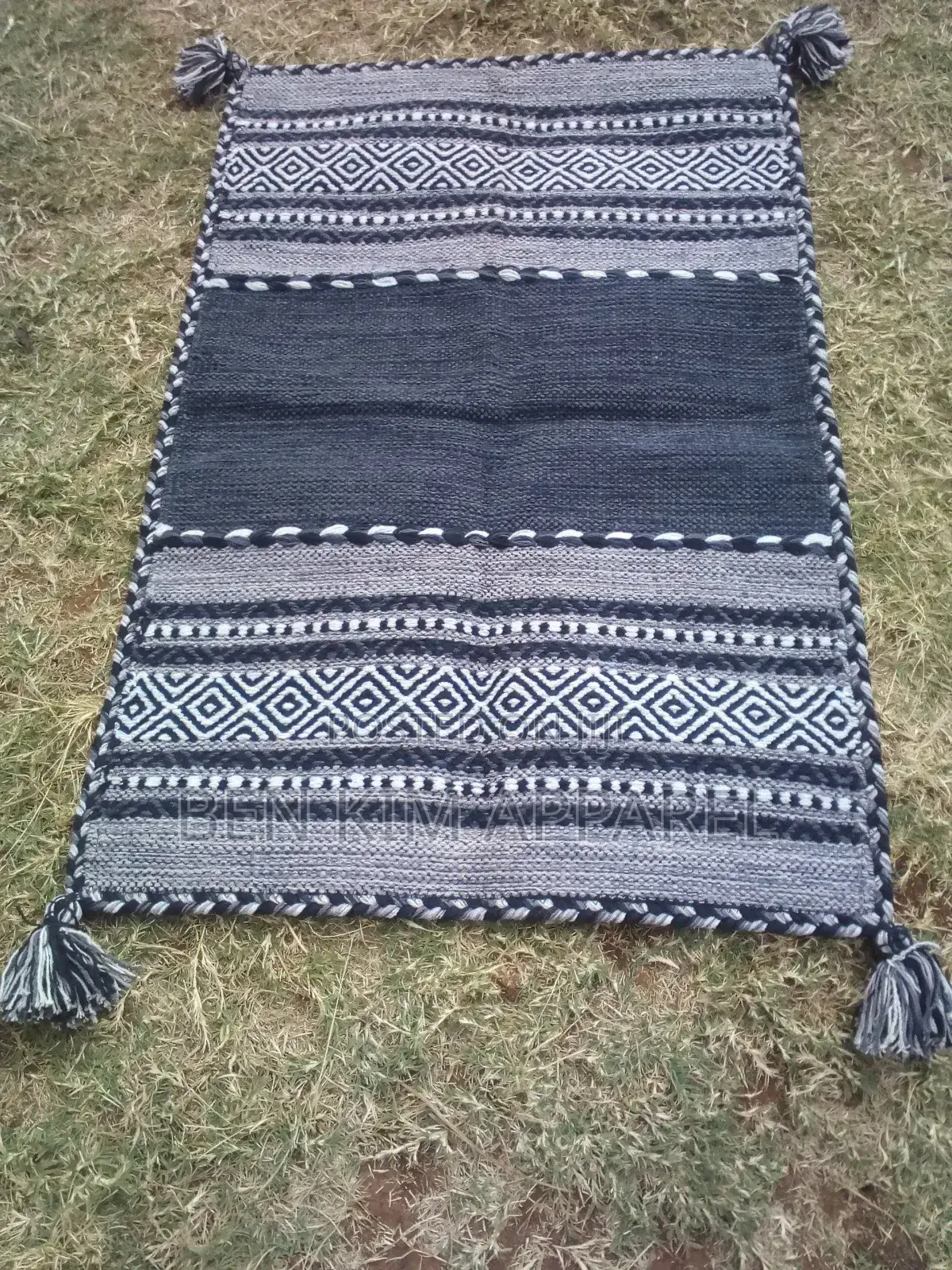 Black and Grey Pure Cotton Rugs 120cm by 180cm at 13000sh