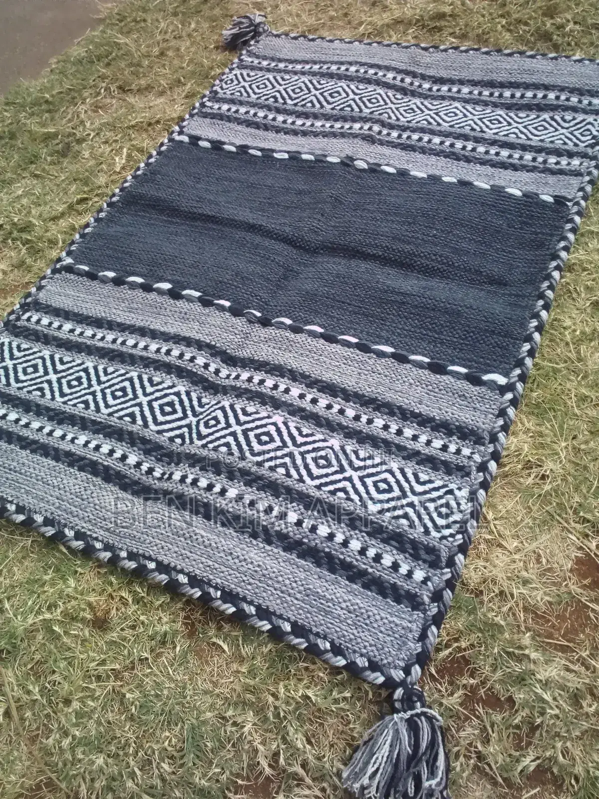 Black and Grey Pure Cotton Rugs 120cm by 180cm at 13000sh