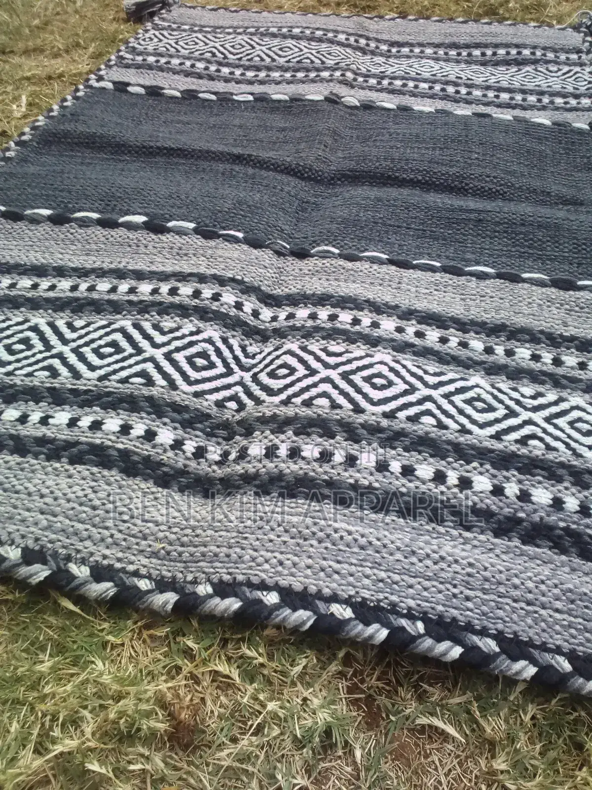 Black and Grey Pure Cotton Rugs 120cm by 180cm at 13000sh
