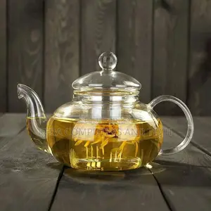High Borosilicate Glass Tea/Coffee Pot With Stainless Steel Glass