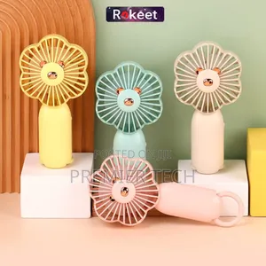 Hand Held Rechargable 3 Speed 3 Gear Lighting Mini Fan Wavy Head Shape