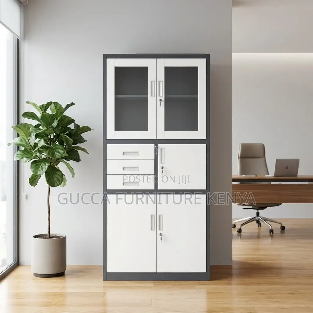 2-door Office Display Cabinet With Safe