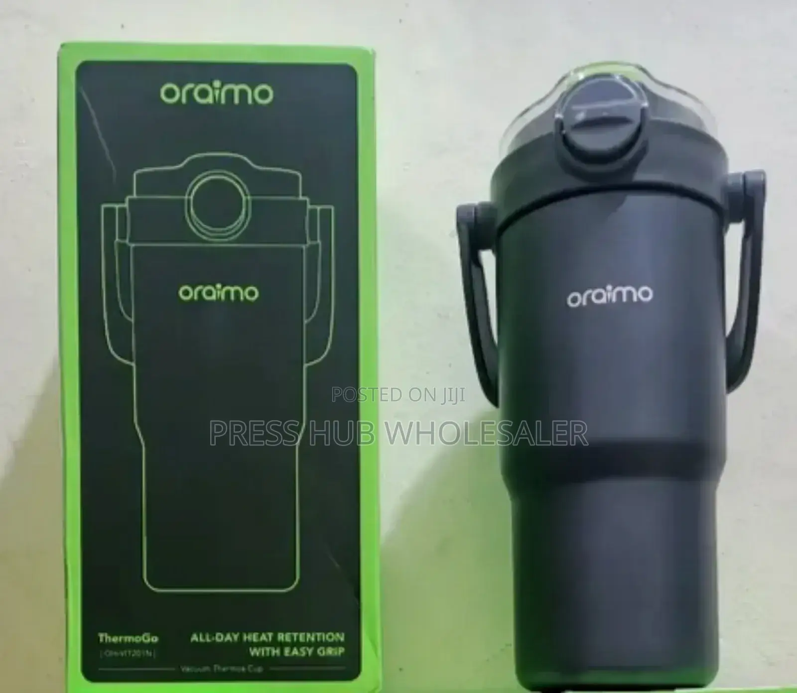 An Oraimo Thermogo 750ml Stainless Steel Insulated Thermos. 