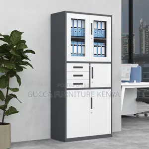 2-door Office Display Cabinet With Safe