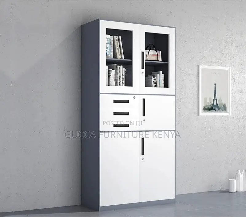 2-door Office Display Cabinet With Safe