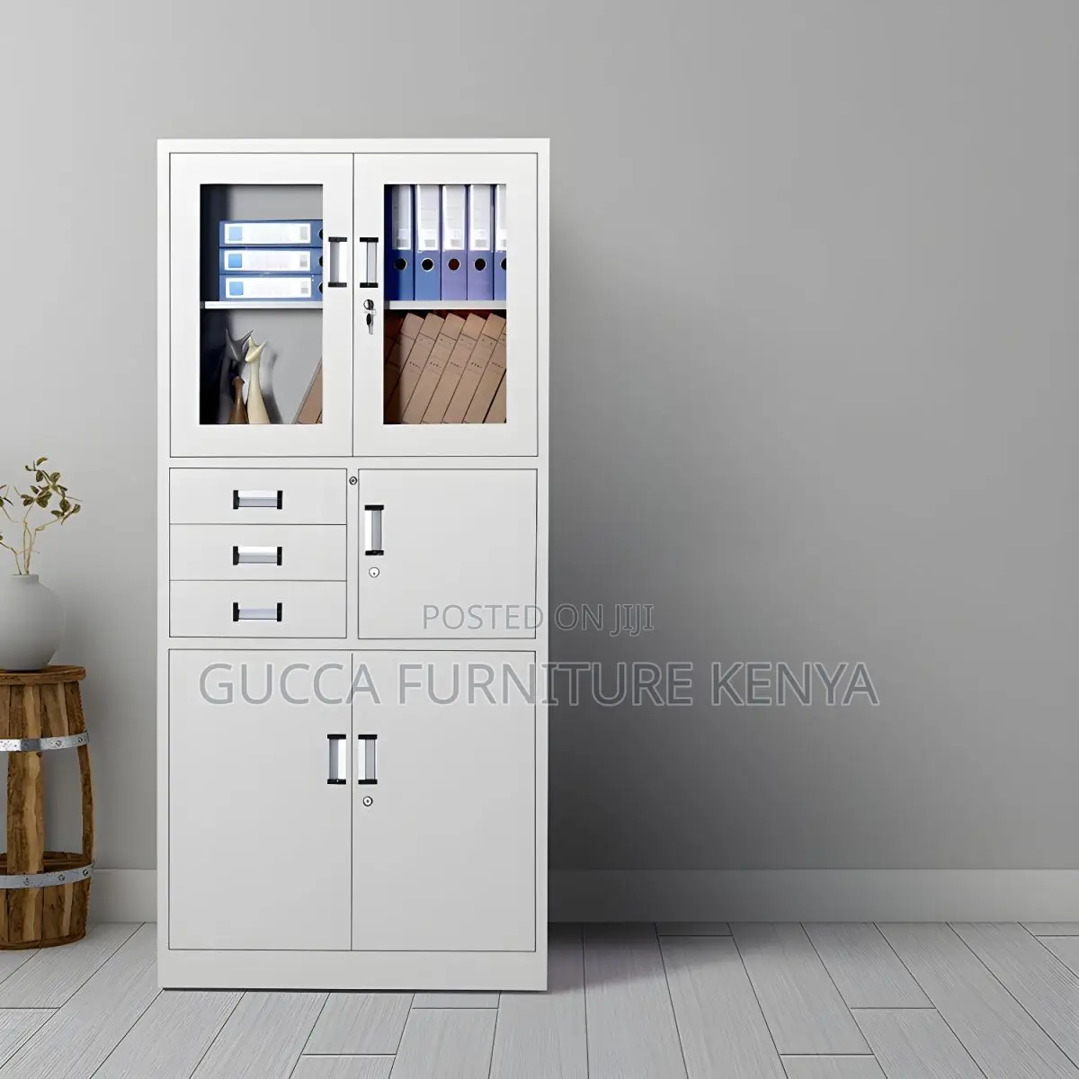 2-door Office Display Cabinet With Safe