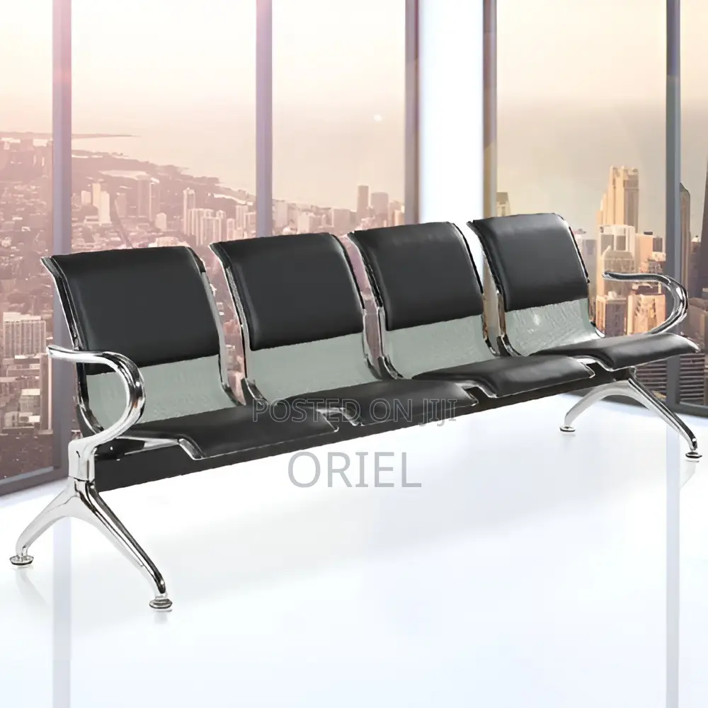 Office Bench : 4-Seater Office Waiting Padded Bench