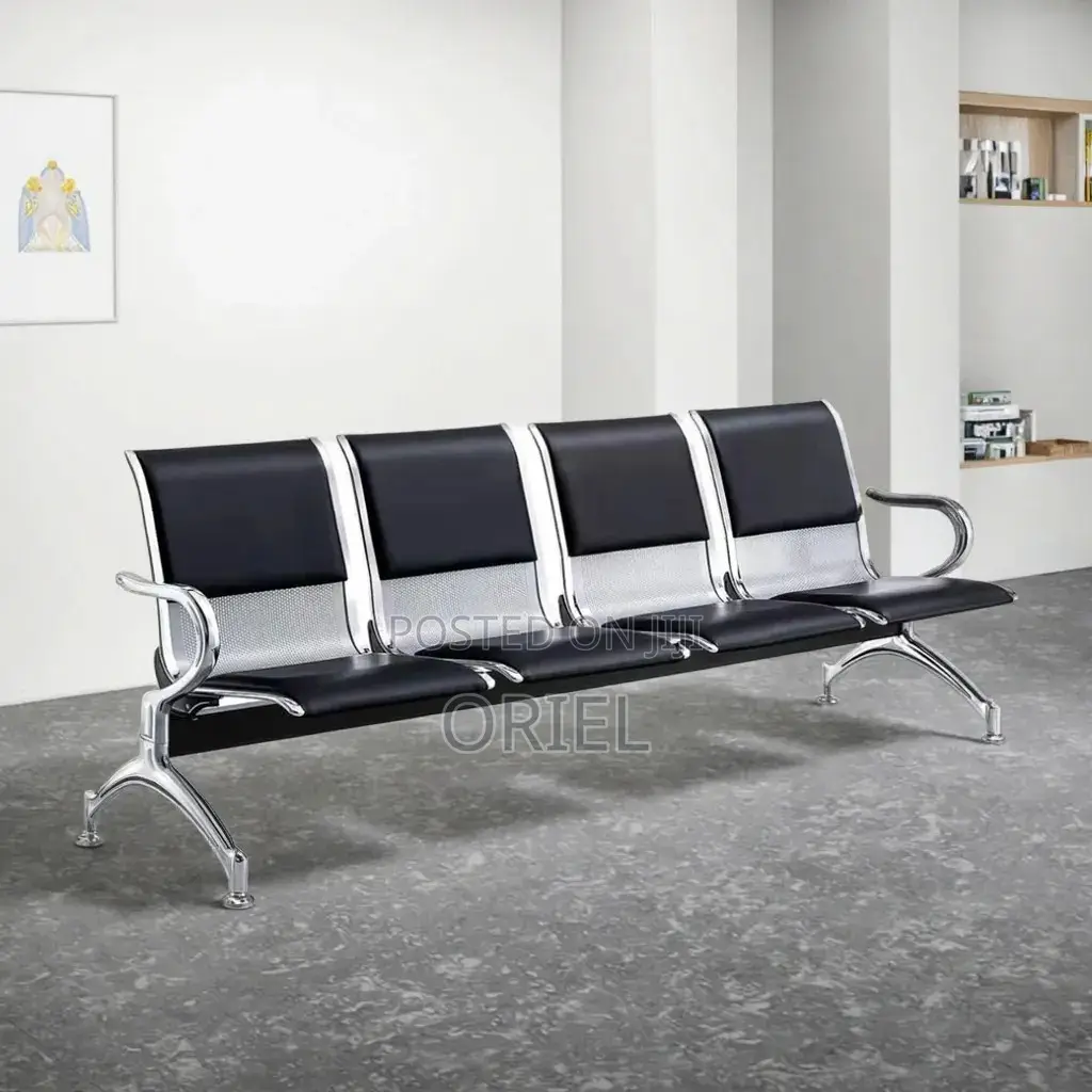 Office Bench : 4-Seater Office Waiting Padded Bench