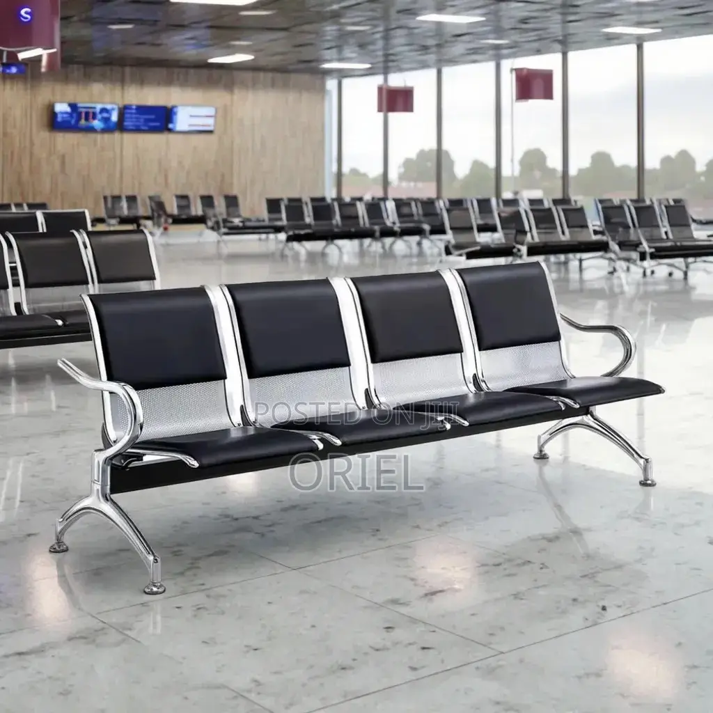 Office Bench : 4-Seater Office Waiting Padded Bench
