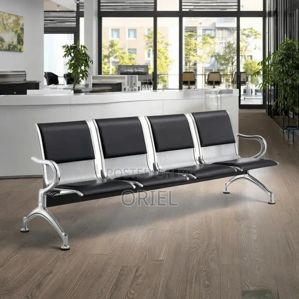 Office Bench : 4-Seater Office Waiting Padded Bench
