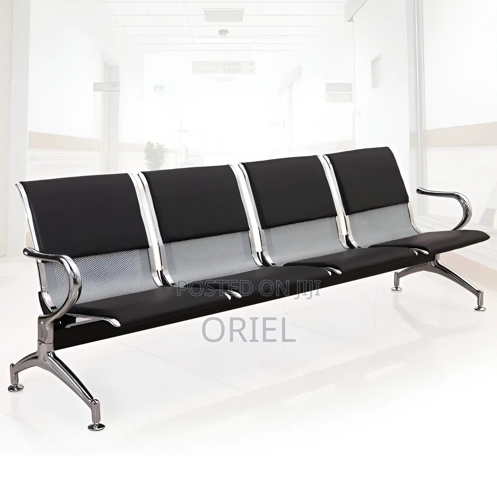 Office Bench : 4-Seater Office Waiting Padded Bench