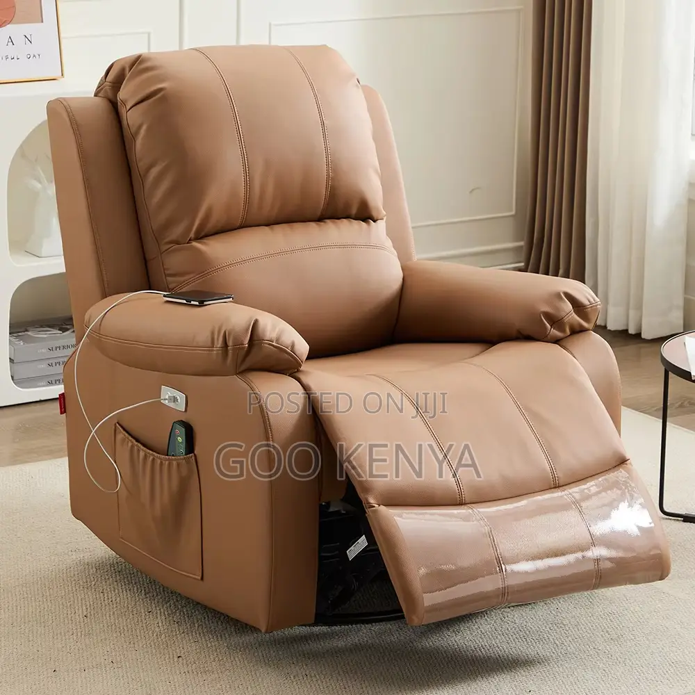 Home Sofa; Adjustable Leather Power Recliner Sofa For Relaxation