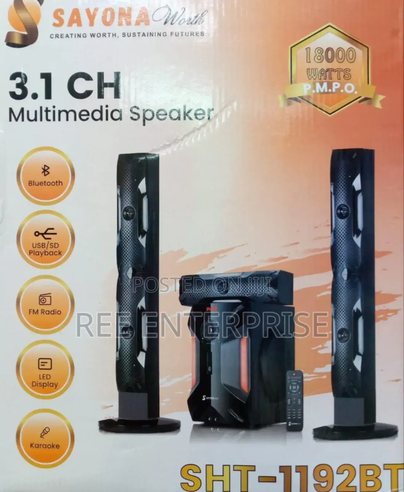 Sayona Tallboy 1193bt
3.1 Channel
18000watts