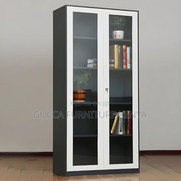 2-door Full Glass Office Storage Cabinet - main view