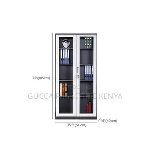 2-door Full Glass Office Storage Cabinet