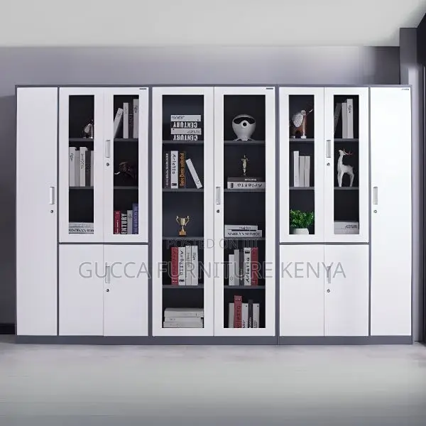 2-door Full Glass Office Storage Cabinet