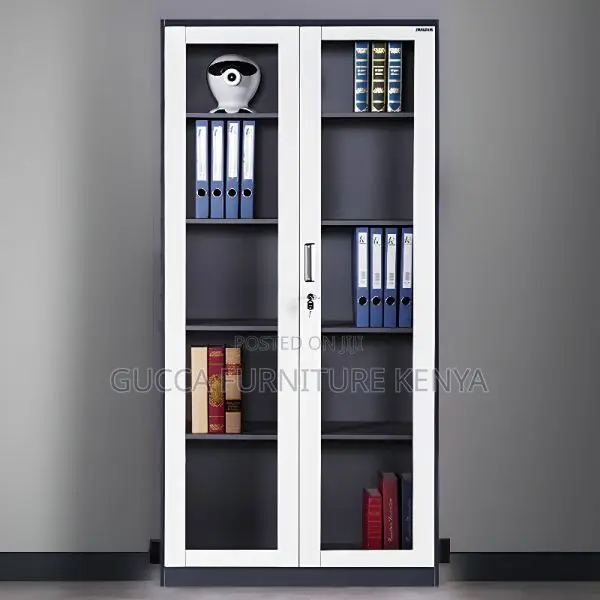 2-door Full Glass Office Storage Cabinet