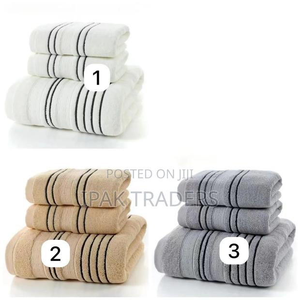 *3 in 1 Towel Set* -Material: 100% Cotton