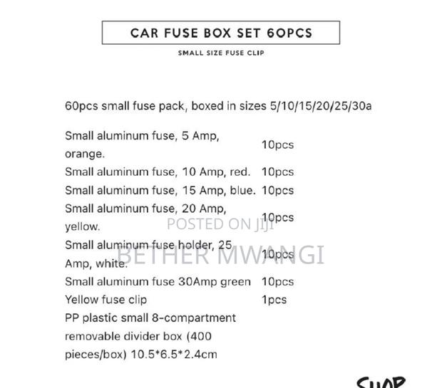 Car Fuse Box Set (60pcs) In Kenya - thumbnail 2