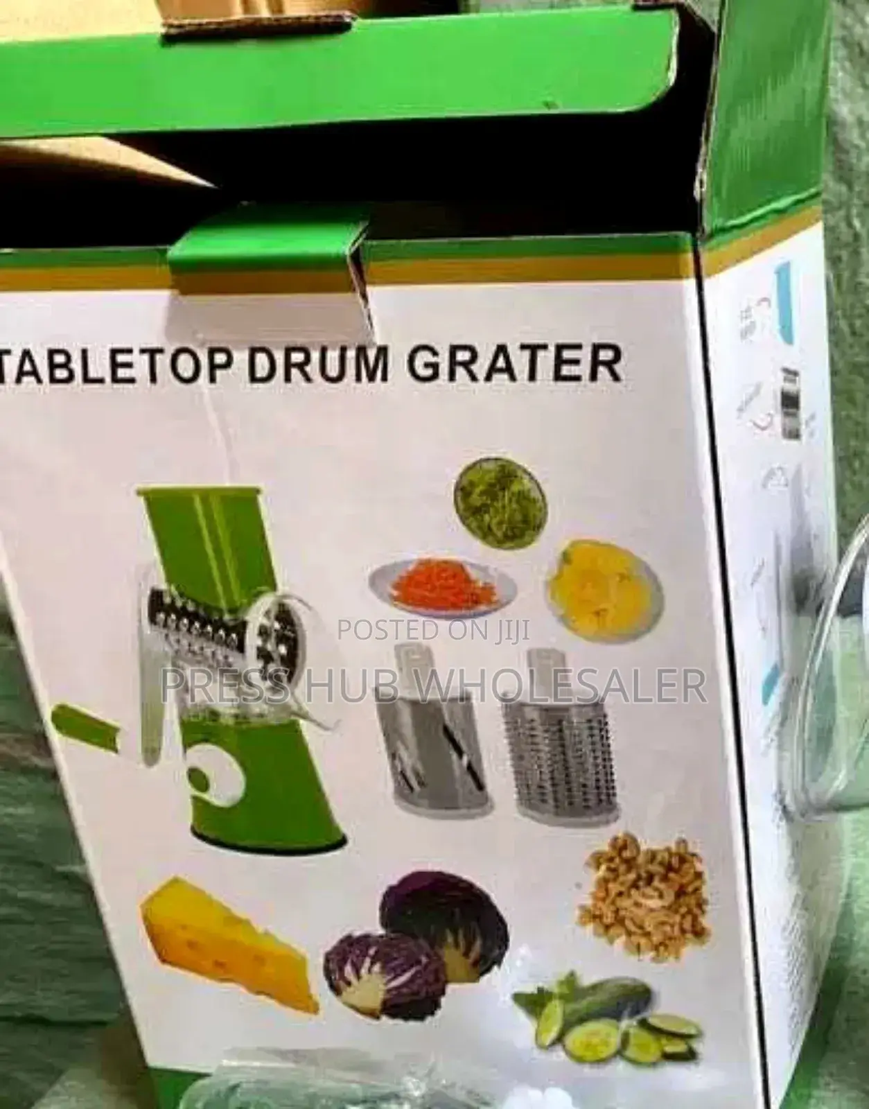Premium Rotary Drum Grater With Safety Handle" 