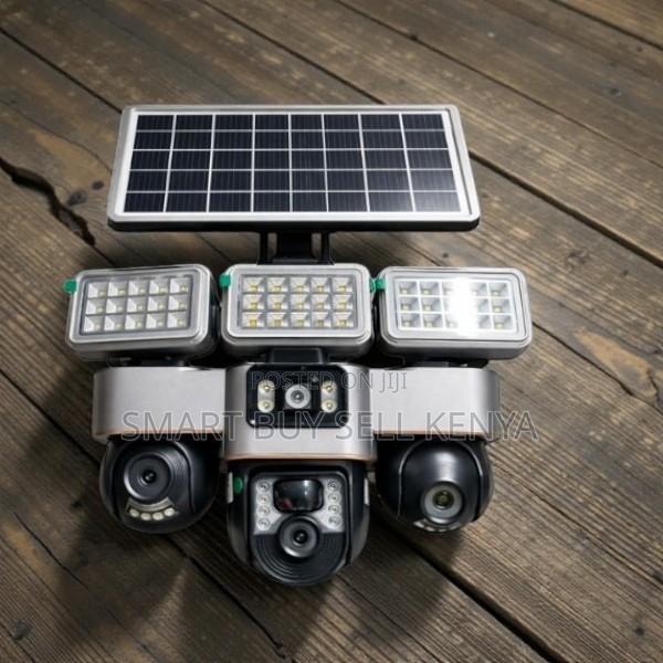 Smartphone App Control 12mp 4g PTZ 3lens Camera With Solar Flood Light - main view