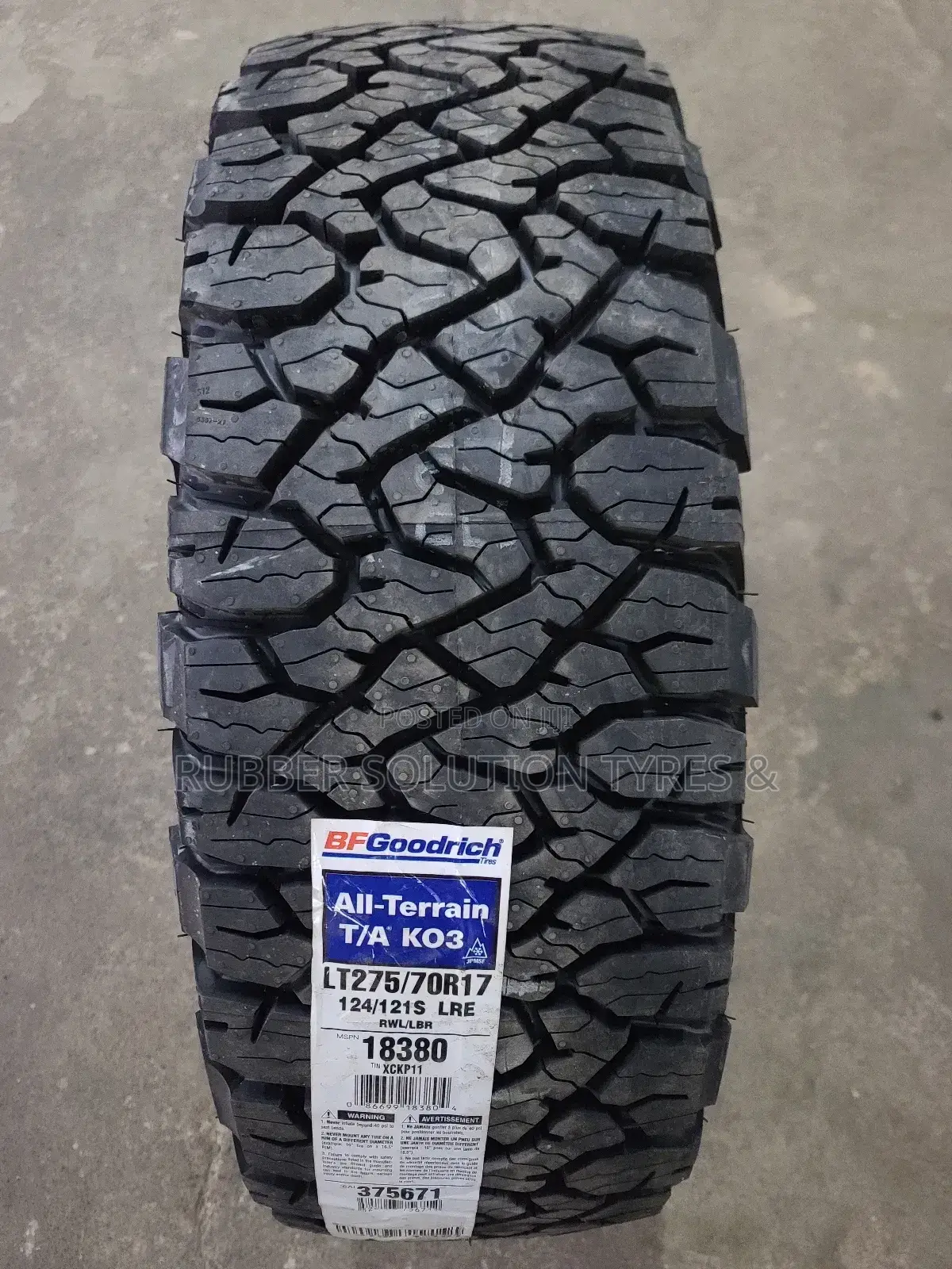 LT 275 /70 R17 Bf Goodrich Tyres a/Tk03 All-Terrain