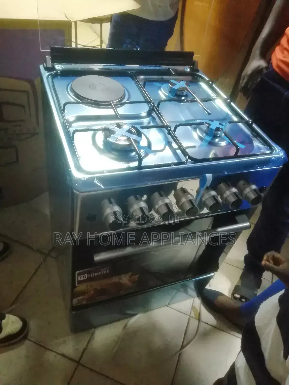Roch Silver 60cm*60cm 3gas+1electric Plate Standing Cooker Ele Oven