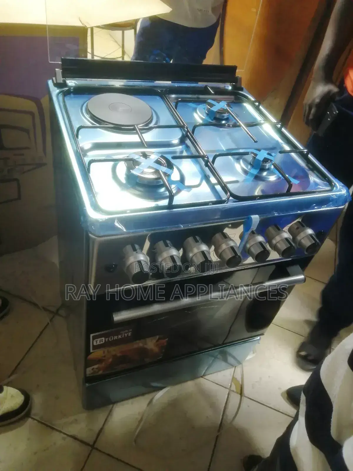 Roch Silver 60cm*60cm 3gas+1electric Plate Standing Cooker Ele Oven